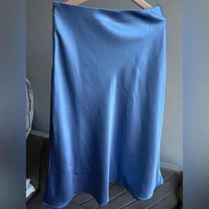 Elegant Blue Satin Skirt